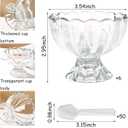 Vintage Glass Dessert Bowls, Ice Cream cups, 5oz Dessert cups, for Sundae, Fruit, Ice Cream, Pudding, small snacks,Condiment (6)