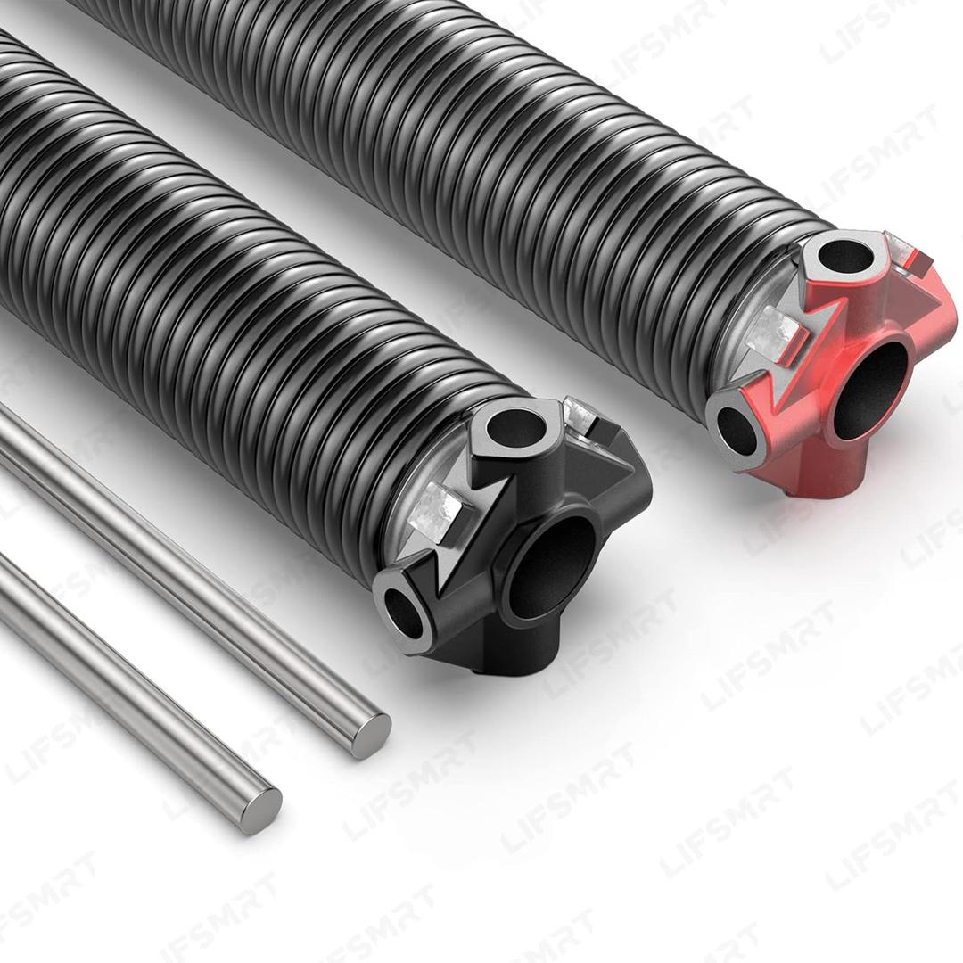 Pair of 2" Garage Door Torsion Springs Replacement Set with Winding Bars, Upgrade Precision Aluminum Stationary&Winding Cones,for Family Replacement and Installation,MIN 18,000 Cycles(0.218x2''x23'')