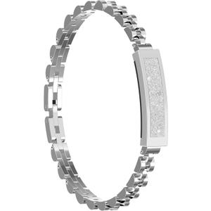 Smart Stylish Bracelet with Heart Rate, Blood Oxygen, Sleep Tracking, IP68 Waterproof, Magnetic Charging (Silver)