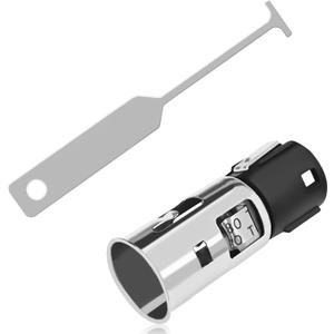 Cigarette Lighter Socket with Removal Tool, 12V Car Cigarette Lighter Power Outlet Socket Adapter Replacement with Disassembly Tool, Compatible with Chevrolet GMC Cadillac Replace OEM#56457