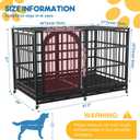 Asee'm 48 inch Heavy Duty Dog Crate for Large Dogs with Wheels, Escape Proof Indestructible Dog Kennel Large Big Cage Indoor for High Anxiety with Locks and Removable Trays (Black)