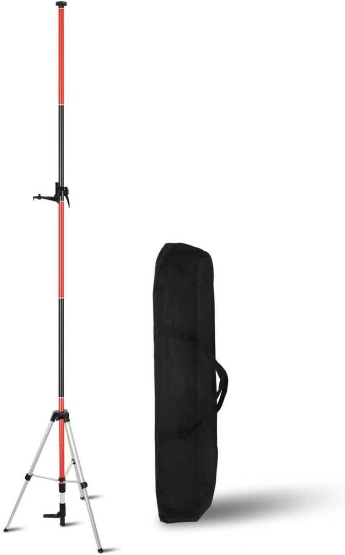 Telescoping Pole, Telescoping Laser Level Support Pole with Tripod and Mount for Lasers Level of Rotary and Line Lasers