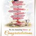 3 x Graduation Card for Niece, Congrats Grad Niece Gifts Card for High School, College, University, 2026 Graduation Party