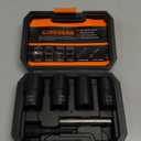 Wheel Lock Removal Kit, 6 Piece Lug Nut Remover 1/2-Inch-Drive Impact Easy Out Bolt Extractor Socket Set for Removing Stripped, Damaged, Frozen, Rusted, Rounded-Off Bolts, Nuts