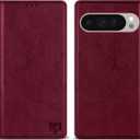 ZZXX for Pixel 10 Pro XL Wallet Case Strong Magnetic 6.8 inch,Wine Red