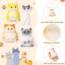 4 Pcs Fat Taba Cat Pinch Kit Cute Soft Fidget Squeeze Stress Relief Kawaii Funny Taba Kitten Ideal Memorial Gift for Cat Lovers Adult Fun