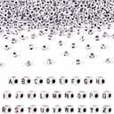 FASHEWELRY 1300Pcs Square Acrylic Letter Beads 4-5mm Cube Letter A-Z Alphabet Beads White Pony Beads for DIY Friendship Bracelet Jewelry Making