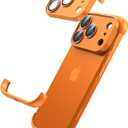 for iPhone 17 Pro Bumper Case Compatible with MagSafe, Minimalist Frameless Corner Protection Pad with Camera Lens Protector, No Back Soft Silicone TPU Shockproof for iPhone17 Pro (Orange)