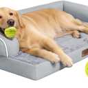 Comfort Expression Extra Large Dog Bed Orthopedic - XL Washable Pet Bed for Big Dog Waterproof Pet Couch Memory Foam Sofa Bolster with Removable Cover - 42 x 30