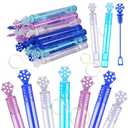 24Pcs Christmas Snowflake Bubble Wands for Kids, Mini Xmas Bubble Wand Toys Party Favors Xmas Bubbles Toys Gift for Christmas Classroom Awards Goody Bag Fillers Party Supply