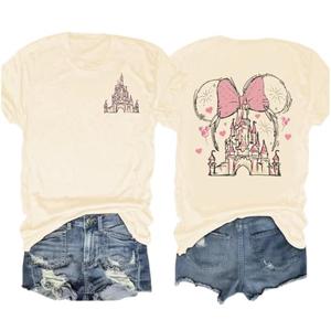 Magical Shirt for Women Kingdom Castle Graphic Tee Family Vacation Tee Castle Believe in The Magic Summer Trip Tops Large