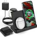 Wireless Charger for Google - Foldable 3 in 1 Wireless Charging Station Compatible with Google Pixel Watch 3/2, for Pixel 9 Pro XL/9/Fold/8/7/7A/6 Pro, Pixel Buds Pro/2 (Not for Pixel Watch 1)