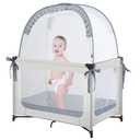 Pack N Play Tent, Baby Pop Up Crib Tent to Keep Baby in, Crib Net for Pack and Plays, Mini Cribs & Play Yards (39.6" L x 27.6" W x 49.2" H) (Gray)