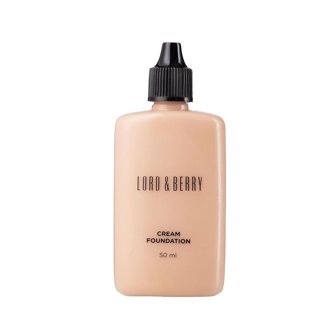 Lord & Berry CREAM FOUNDATION Fluid Foundation, Long Lasting Waterproof Coverage Foundation Enriched With Vitamin E and Argon Oil (Fair Ivory)
