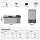 Alpicool Y19E Portable Fridge 12 Volt Car Refrigerator 21Quart Freezer for Fishing, Camping, RV, Truck, Boat-12/24V DC(Grey&Black)