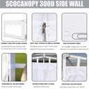 SCOCANOPY Church Window Sidewall for 10x10 Canopy Frame, 3Pack Sunwalls Only,Brown