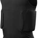 EvoShield Sleeveless Rib Shirt and Shields - Adult and Youth Sizes (Medium, Black)
