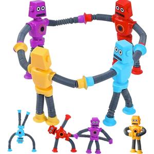 Limpskys 4Pcs Suction Cup Robot Toy,Robot Toys for Kids 3-5 5-7,Autism Sensory Products,Toys for Ages 5-7,Sensory Toys for Kids with Autism