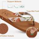 KuaiLu Womens Arch Support Flip Flops Ladies Comfort Lightweight Soft Yoga Mat Cushion Walking Thong Sandals (7.5, Beige Khaki)