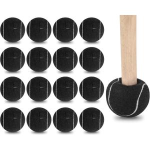 Macarrie 200 Pcs Precut Tennis Balls Bulk Pre Cut Tennis Ball 2.5 Inch Heavy Duty Long Lasting Glide Coverings Non Slip Rubber Chairs Foot Covers for Furniture Leg and Floor Protection(Black)