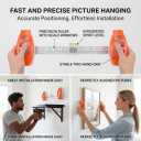 Picture Hanging Tool with Level, Magnetic Nail Holder and Ruler, 3-in-1