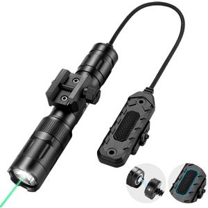 GOPLANT 2500 Lumen Aircraft-Grade Aluminum Tactical Flashlight, 2.5Hours Long Runtime LED Weapon Lights, Rifle Light Laser Combo, Picatinny Rifle Flashlight with Momentary Strobe Function & Remote Switch (Large)
