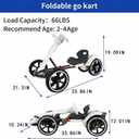 MAOO Electric Go Kart for Kids, Foldable Ride On Toy Car for Toddlers Ages 2-4, Zero Assembly Battery Powered Go Kart with EVA Foam Tires, Adjustable Seat, Steering Wheel, 390 Motor, 3.73 MPH (White)