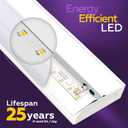 Hardwired LED Under Cabinet Task Lighting - 16 Watt, 24", Dimmable, CRI>90, 5000K (Day Light), Wide Body, Long Lasting Metal Base with Frost Lens Under Counter Light for Kitchen