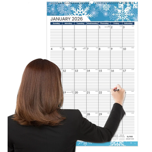 SUNEE 2026 Wall Calendar Extra Large 17"x27", 21 Month Calendar (Ends June 2027), Vertical Large Monthly Calendar 2026-2027 for Wall, Seasons Color