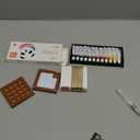 Mini Watercolor Travel Set, 24 Colors Portable Pocket Paint Kit with Watercolor Pens, Binder Clips & Walnut Wooden Box  Perfect for Outdoor Painting, Sketching & Art Journaling