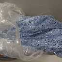 Women's Sleeveless Embellished V Neck Lace Back Tulle Gown (Blue), Size 9-10