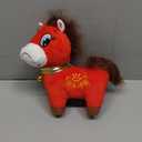 Year of The Horse 2026 Plush, 7.87in Funny Smiling/Crying Horse Plushie Figurine, Lucky Chinese Lunar New Year Mascot Zodiac Ornament for Home Store Tabletop Decor, Red (Crying Horse)