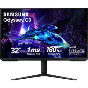 Samsung 32-Inch Odyssey G3 (G30D) Series FHD Gaming Monitor, 1ms, 180Hz, AMD FreeSync, Adjustable Stand, Black Equalizer, Virtual Aim Point, Eye Saver Mode, Flicker-Free, LS32DG302ENXZA