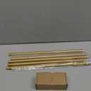 Gold Wrap Around Curtain Rods:5/8" Small Blackout Adjustable Window Curtain Rod for Bedroom Kitchen Apartment Renter Friendly,Room Darkening Curved Drapery Rods Easy Install,Brass Golden 66-120"
