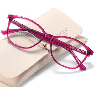 Madison Avenue Square Vintage TR90 Blue Light Blocking Reading Glasses for Women, Anti Eyestrain/Glare Computer Readers, +2.50