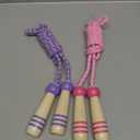 Lorvain Jump Rope for Kids, Adjustable Kids Jump Ropes for Girls Boys Toddler Fitness, Cotton Skipping Rope with Wooden Handle for Outdoor Fun Activities Exercise (Pink&Purple-2pcs)