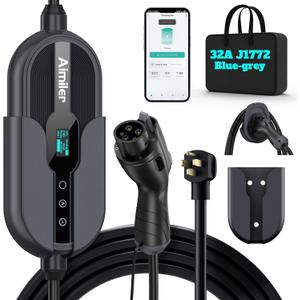 AIMILER Level 2 Electric Vehicle (EV) Charger(WIFI APP/Plug-play), 32A, 25ft Cable ETL Certified, 220V-240V NEMA 14-50P Plug EVSE w/ J1772 Connector, Portable EV Car Charging Stations for Home Level 2