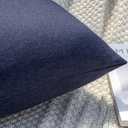 MIULEE Pack of 2 Decorative Outdoor Solid Waterproof Throw Pillow Covers Euro Sham Faux Linen Garden Farmhouse Cushion Cases for Summer Patio Tent Balcony Couch Sofa 26x26 Inch Navy