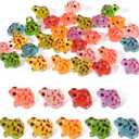 Luminous Resin Frogs, 30pcs Mini Frogs Figurines,9 Colors Glow in The Dark Frog Miniature Statues for Moss Landscape Garden Dollhouse Diy Terrarium Craft Decor