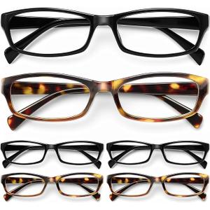 Gaoye Reading Glasses for Women, 6 pack Fashion Readers for Women Men Spring Hinge Eye Glasses, Blue Light Reading Glasses