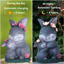 Easter Decorations Easter Bunny Rabbit Birthday Gifts for Mom Women Garden Dcor Solar Statues for Outdoor Outside Sculptures Front Lawn Yard Ornaments Mothers Day Christmas