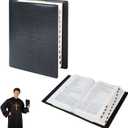 Bible Cover Case for Women and Men, Leather Bible Bag Suitable for 7.25"x10.25"x1.5" Standard Size Bible Protective Classic(Black,Large,7.25"x10.25"x1.5")