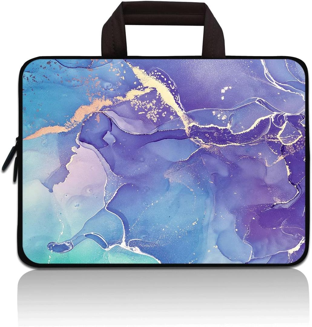 Universal 7-9 inch Tablet Sleeve Ultra-Portable, Neoprene Carrying Sleeve Case Bag Compatible with 7" 8" 8.5" 8.9" 9" Apple iPad mini, Samsung, Google, HP, Acer(Purple Blue Marble)