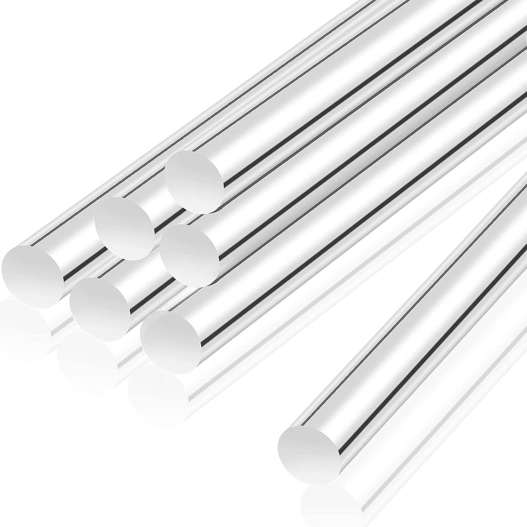 Patelai 6 Pieces 12 Inch Clear Acrylic Dowel Rods for DIY Crafts 0.5 Inch Diameter Acrylic Round Rods for Plant Stakes Curtain Pulls Retaining Shower