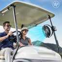 FRIZCOL 12000mAh 8 Inch Portable Clip On Fan Rechargeable, Battery Operated Desk Fan, Camping Fans with lights and Remote, USB Fans Sturdy Clamp for Golf Cart Desk Office Stroller Bedroom Tent (BLACK)