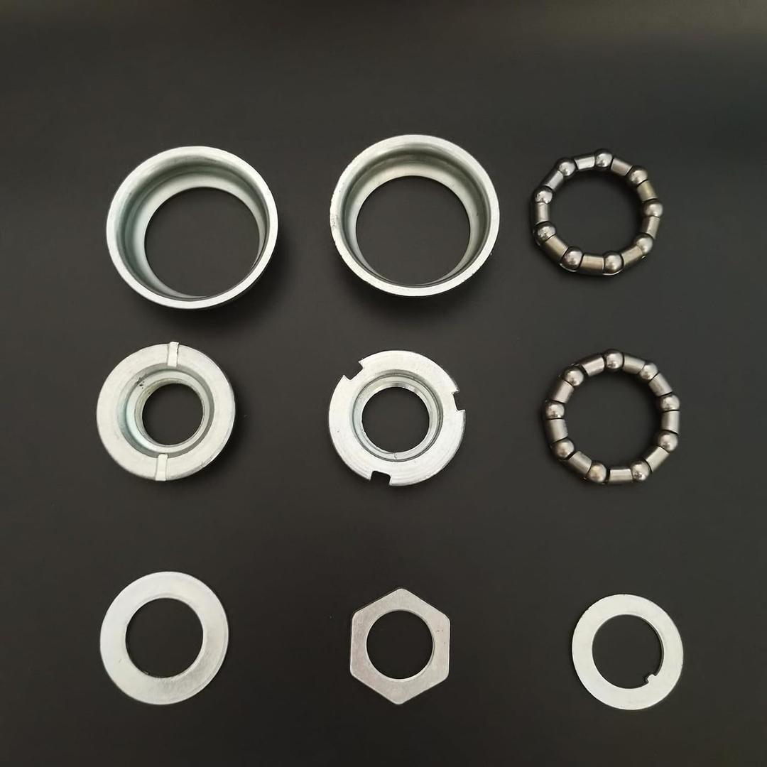 One-Piece Bottom Bracket Cup Set Bearings, 2" Cup Bottom Bracket Set Silver