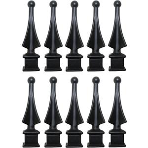 3/4" Black Plastic Four-Sided Spire Wing Tip Finial Fence Topper for Iron Picket Fence (10, 3/4")