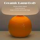 Cute Small Mushroom Lamp, PE Lampshade, Ceramic Base, Adjustable Light Color and Brightness with Power-Off Memory, Safe USB Powered, LED Mushroom Light for Bedroom Living Room (Orange)