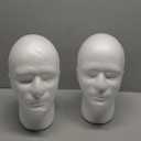 Foraineam 2 Pack Male Foam Head 11 Inch Man Mannequin Manikin Foam Heads Wig Display Holder Hats Glasses Display Stand