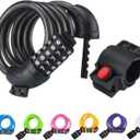 NDakter Bike Lock, 4/5.6 Feet Bicycle Cable, High Security 5 Digit Resettable Combination Coiling Bicycle Lock, Heavy Duty Anti Theft Cable with Mounting Bracket, 1/2 Inch Diameter (12mm) (Black)